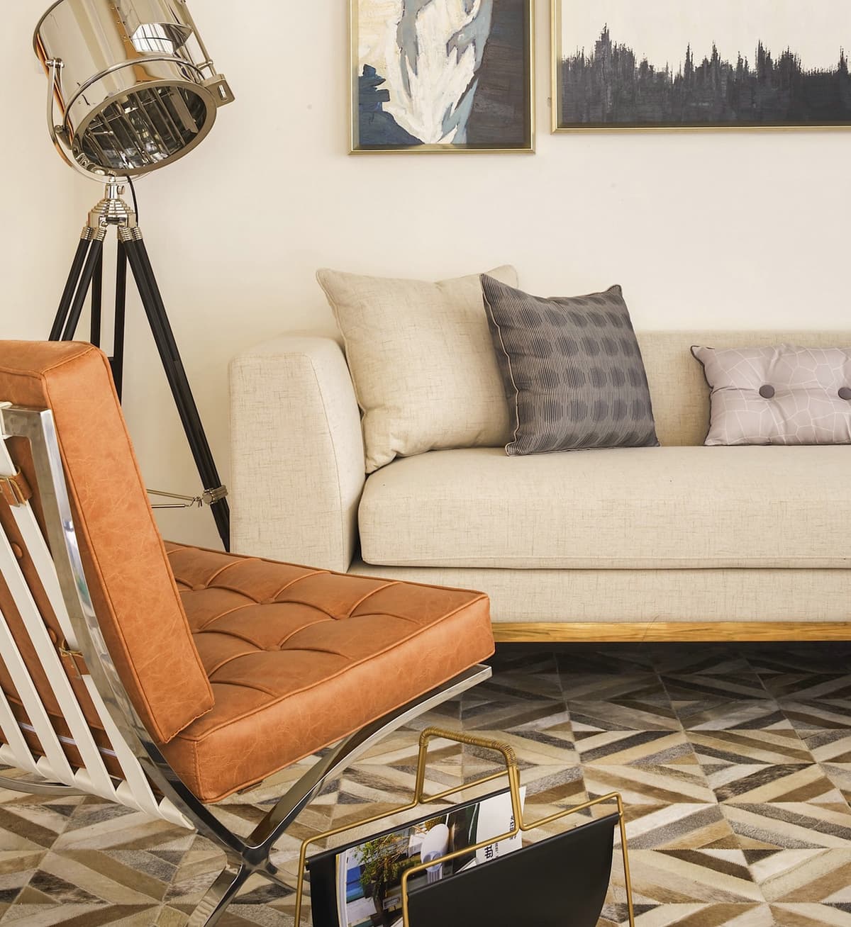 Modern furniture and decor in a stylish living room